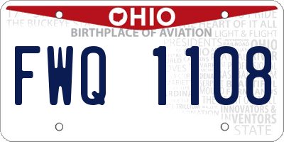 OH license plate FWQ1108