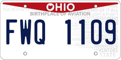 OH license plate FWQ1109