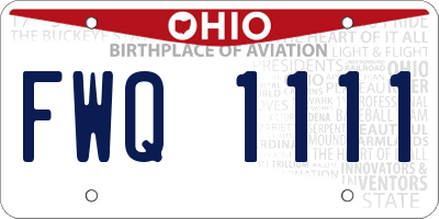 OH license plate FWQ1111