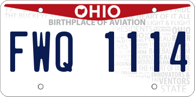 OH license plate FWQ1114