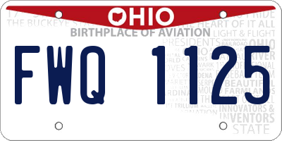 OH license plate FWQ1125