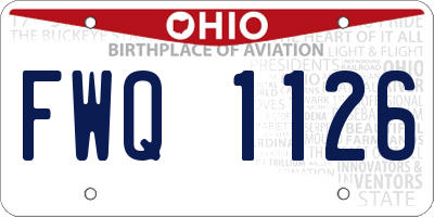 OH license plate FWQ1126