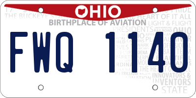 OH license plate FWQ1140