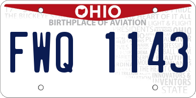 OH license plate FWQ1143