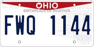OH license plate FWQ1144