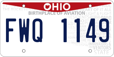 OH license plate FWQ1149