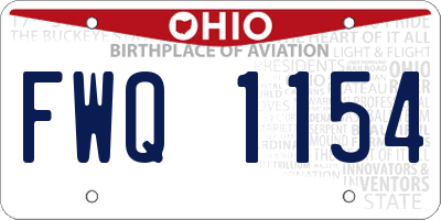 OH license plate FWQ1154