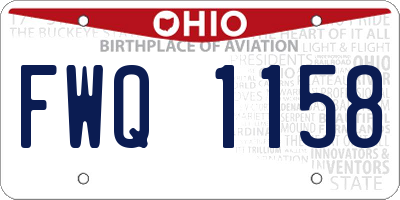 OH license plate FWQ1158