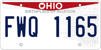 OH license plate FWQ1165