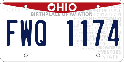 OH license plate FWQ1174