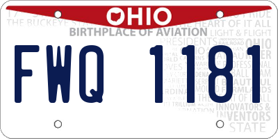 OH license plate FWQ1181