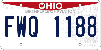 OH license plate FWQ1188