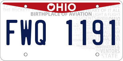 OH license plate FWQ1191