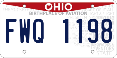 OH license plate FWQ1198