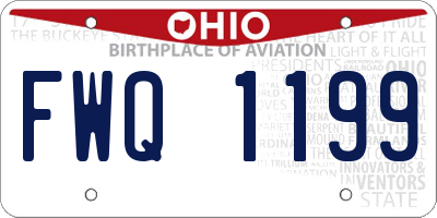 OH license plate FWQ1199