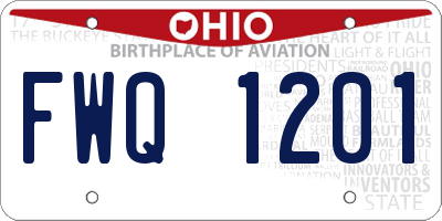 OH license plate FWQ1201