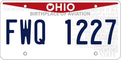 OH license plate FWQ1227