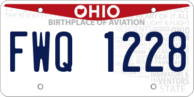 OH license plate FWQ1228