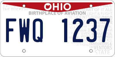 OH license plate FWQ1237