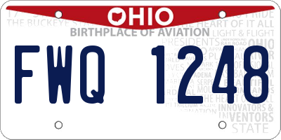 OH license plate FWQ1248