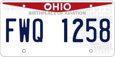 OH license plate FWQ1258