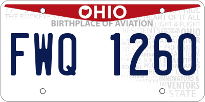OH license plate FWQ1260