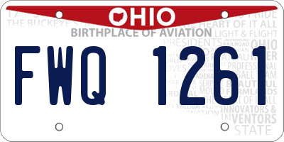 OH license plate FWQ1261