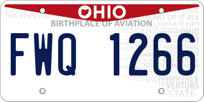 OH license plate FWQ1266