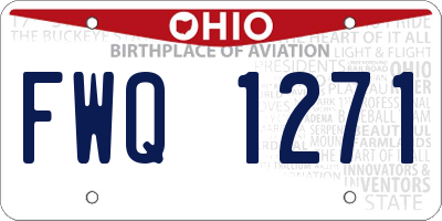 OH license plate FWQ1271