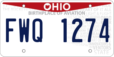OH license plate FWQ1274