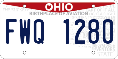 OH license plate FWQ1280