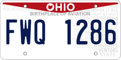OH license plate FWQ1286