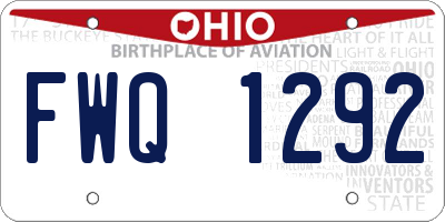 OH license plate FWQ1292