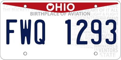 OH license plate FWQ1293
