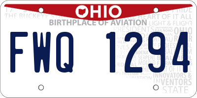 OH license plate FWQ1294
