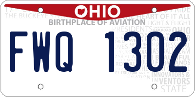 OH license plate FWQ1302
