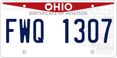 OH license plate FWQ1307