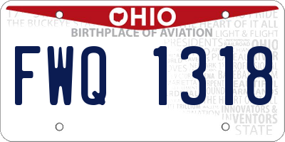 OH license plate FWQ1318