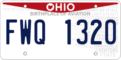 OH license plate FWQ1320
