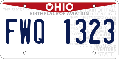 OH license plate FWQ1323