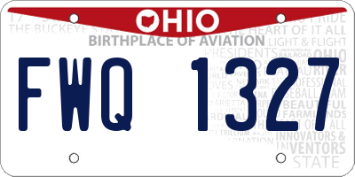 OH license plate FWQ1327