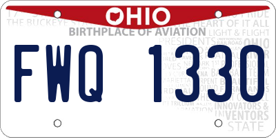 OH license plate FWQ1330