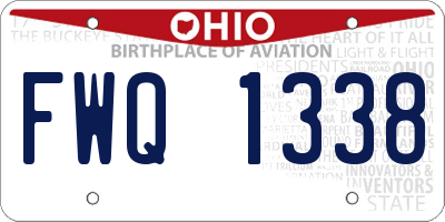 OH license plate FWQ1338