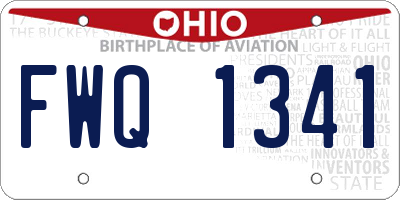 OH license plate FWQ1341