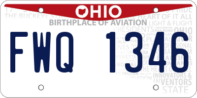 OH license plate FWQ1346