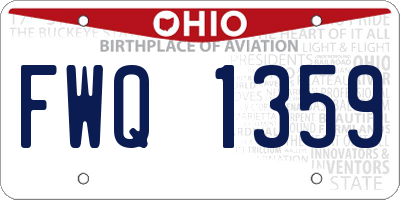 OH license plate FWQ1359