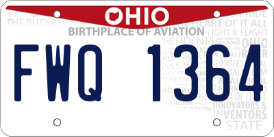 OH license plate FWQ1364