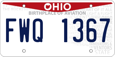 OH license plate FWQ1367