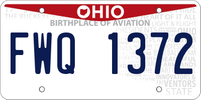 OH license plate FWQ1372