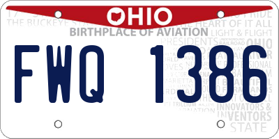 OH license plate FWQ1386